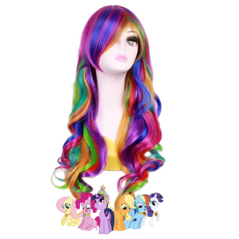 L-email Wig My Little Pony Rainbow Dash Colorful Halloween Cosplay Wig sold by Lemail wig