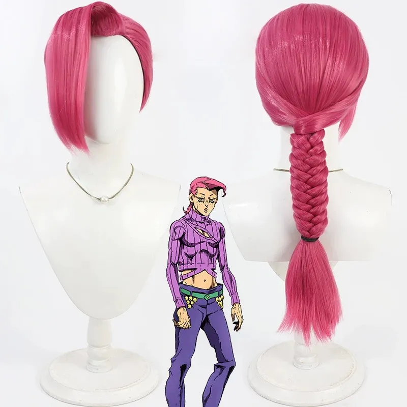 L-email Wig JoJo's Bizarre Adventure Vinegar Doppio Pink Halloween Cosplay Wig sold by Lemail wig