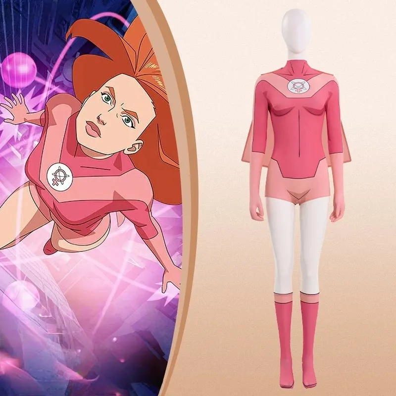 L-email Wig Invincible Atom Eve Pink Set Halloween Cosplay Costume sold by Lemail wig