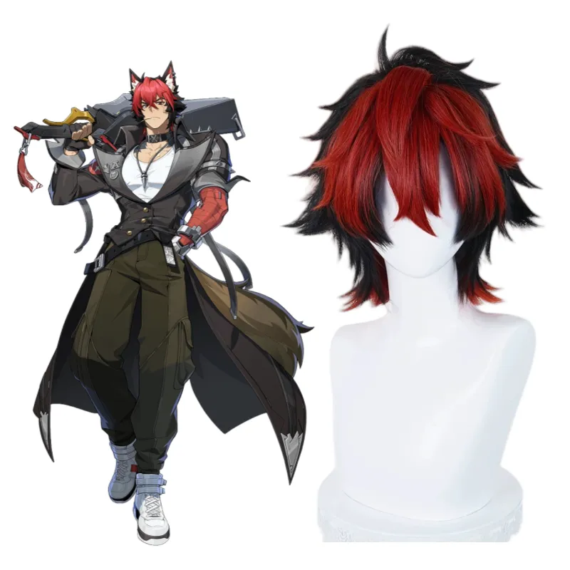 L-email Wig Zenless Zone Zero Komano Manato Black Red 32cm Halloween Cosplay Wig sold by Lemail wig