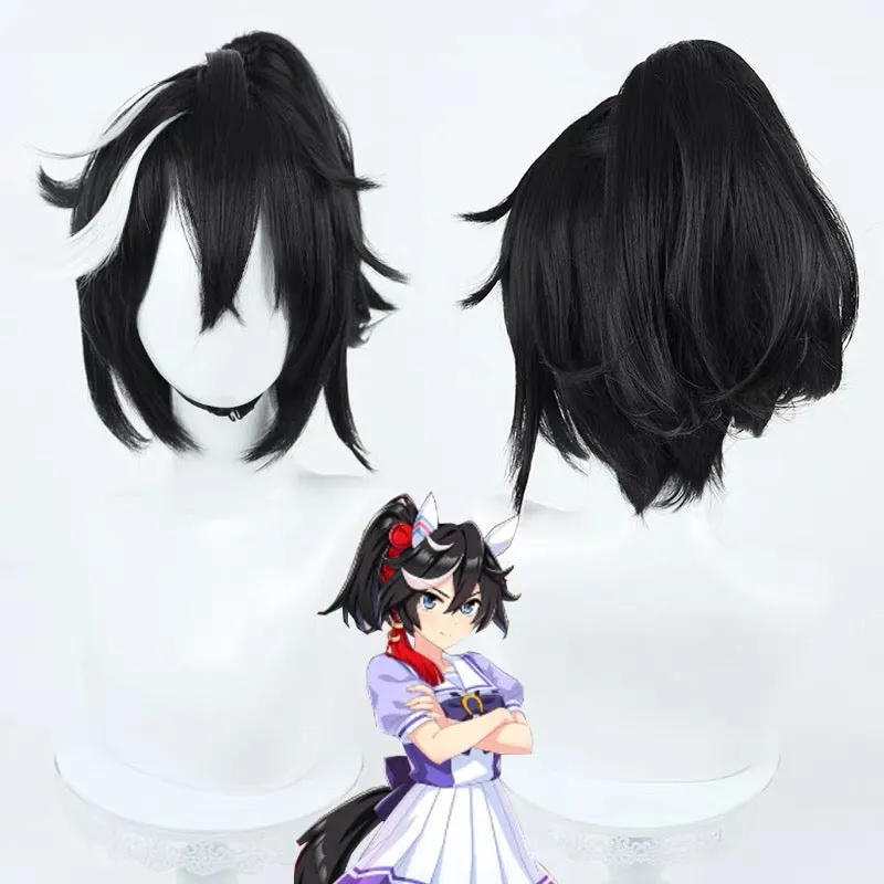 L-email Wig Uma musume: Pretty Derby Katsuragi Ace Black 40cm Halloween Cosplay Wig sold by Lemail wig