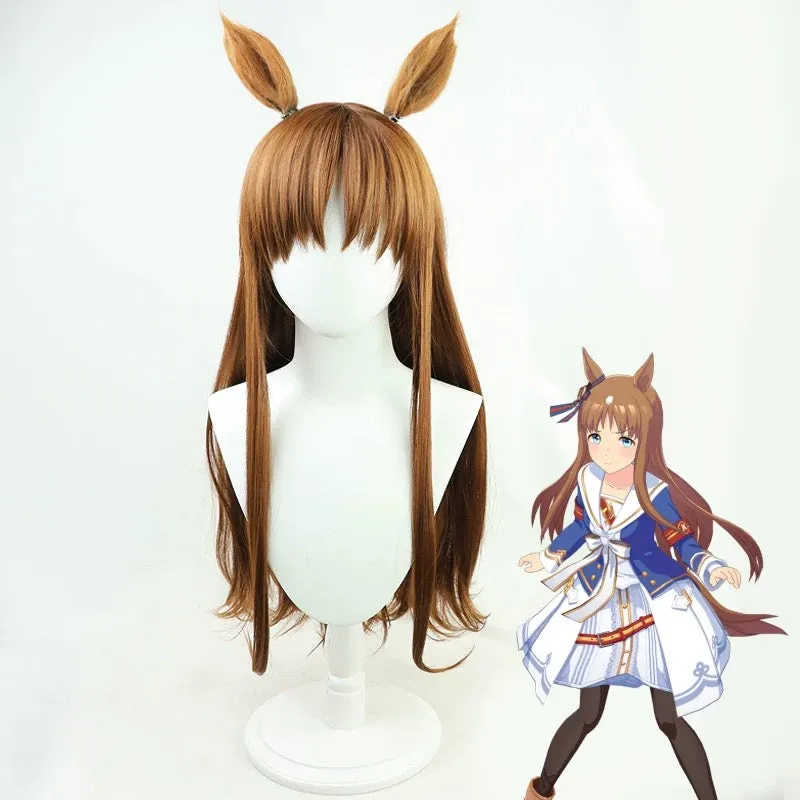 L-email Wig Uma musume: Pretty Derby Grass Wonder Brown Long Halloween Cosplay Wig sold by Lemail wig