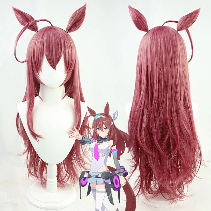 L-email Wig Uma musume: Pretty Derby Mihono Bourbon Pink Long Halloween Cosplay Wig sold by Lemail wig