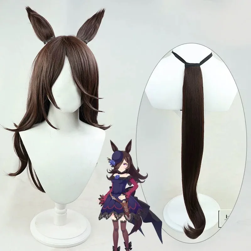 L-email Wig Uma musume: Pretty Derby Rice Shower Brown Halloween Cosplay Wig sold by Lemail wig