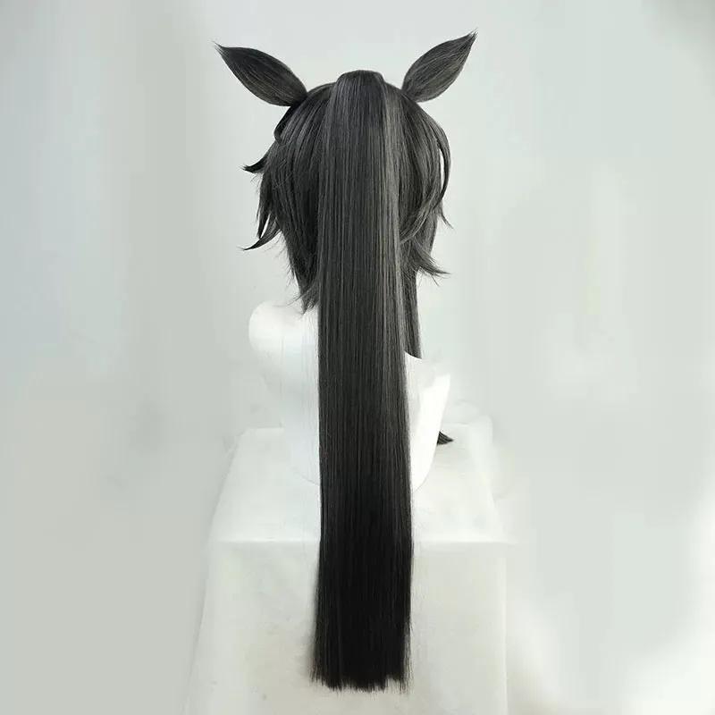 L-email Wig Umamusume: Pretty Derby Narita Brian Grey Long Ears And Tail Halloween Cosplay Wig sold by Lemail wig product image thumbnail 4