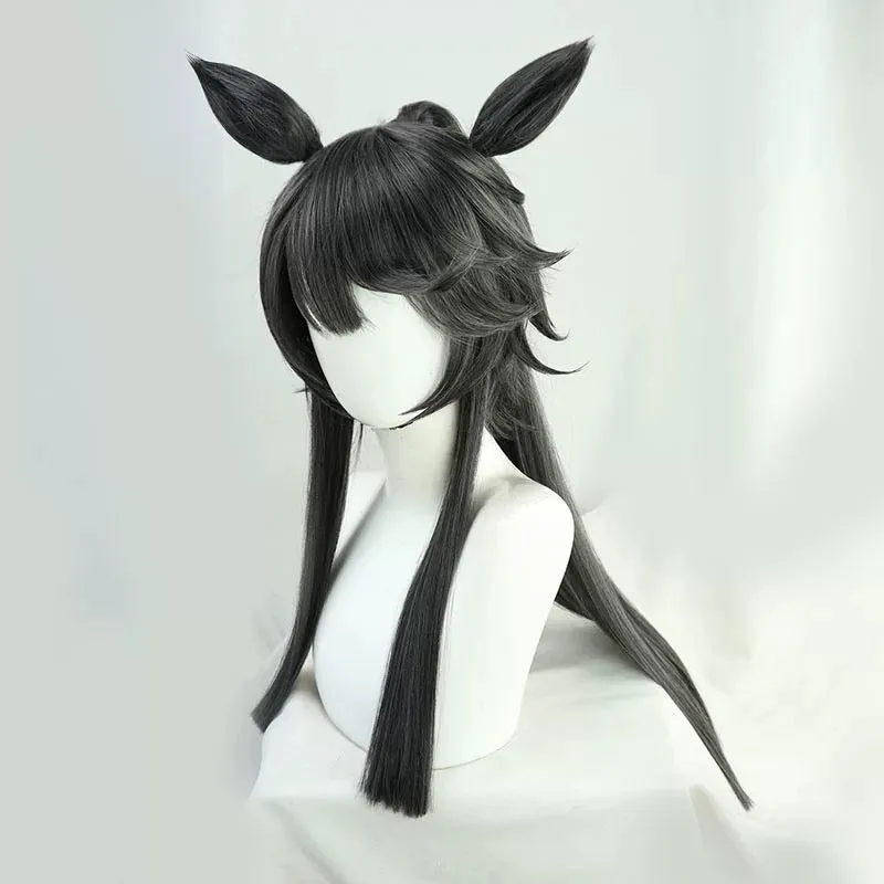L-email Wig Umamusume: Pretty Derby Narita Brian Grey Long Ears And Tail Halloween Cosplay Wig sold by Lemail wig product image thumbnail 2