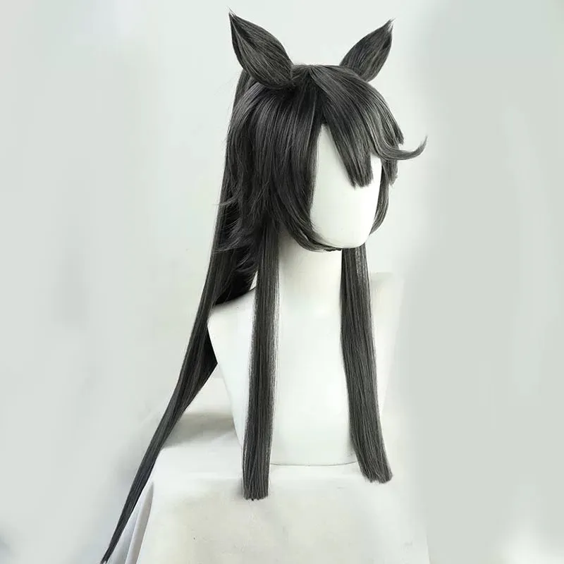 L-email Wig Umamusume: Pretty Derby Narita Brian Grey Long Ears And Tail Halloween Cosplay Wig sold by Lemail wig product image thumbnail 3