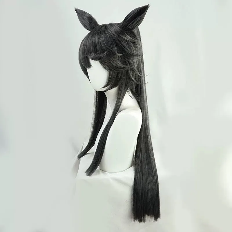 L-email Wig Umamusume: Pretty Derby Narita Brian Grey Long Ears And Tail Halloween Cosplay Wig sold by Lemail wig product image thumbnail 5