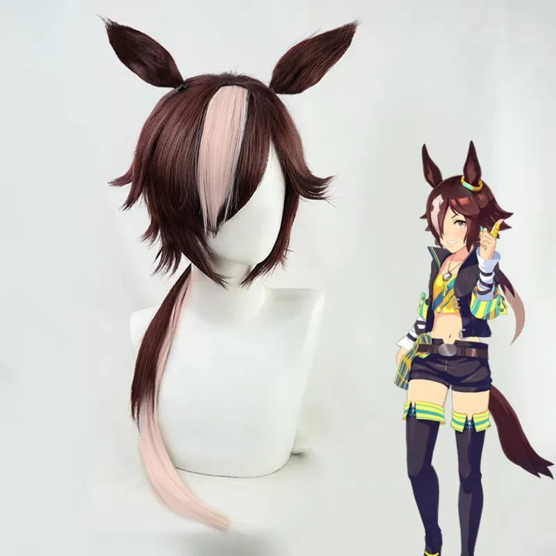 L-email Wig Uma musume: Pretty Derby Vodka Brown Long Ears And Tail Halloween Cosplay Wig sold by Lemail wig
