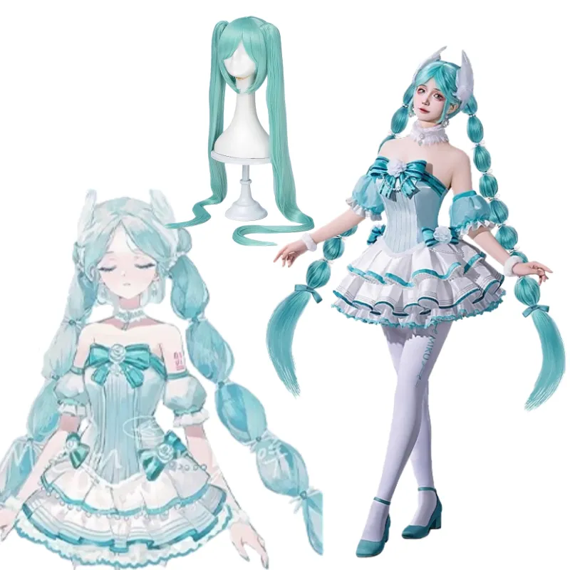 L-email Wig Hatsune Miku Swan Lake Miku Cosplay Costume And Wig Full Set sold by Lemail wig