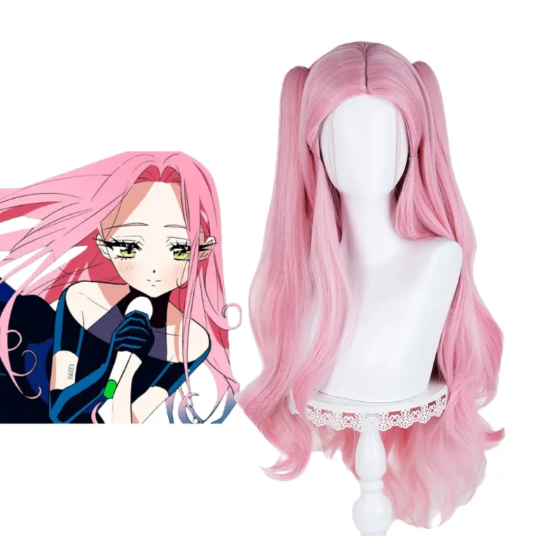 L-email Wig Alien Stage Mizi x Aniplus Collab Cafe Pink Cosplay Wig sold by Lemail wig