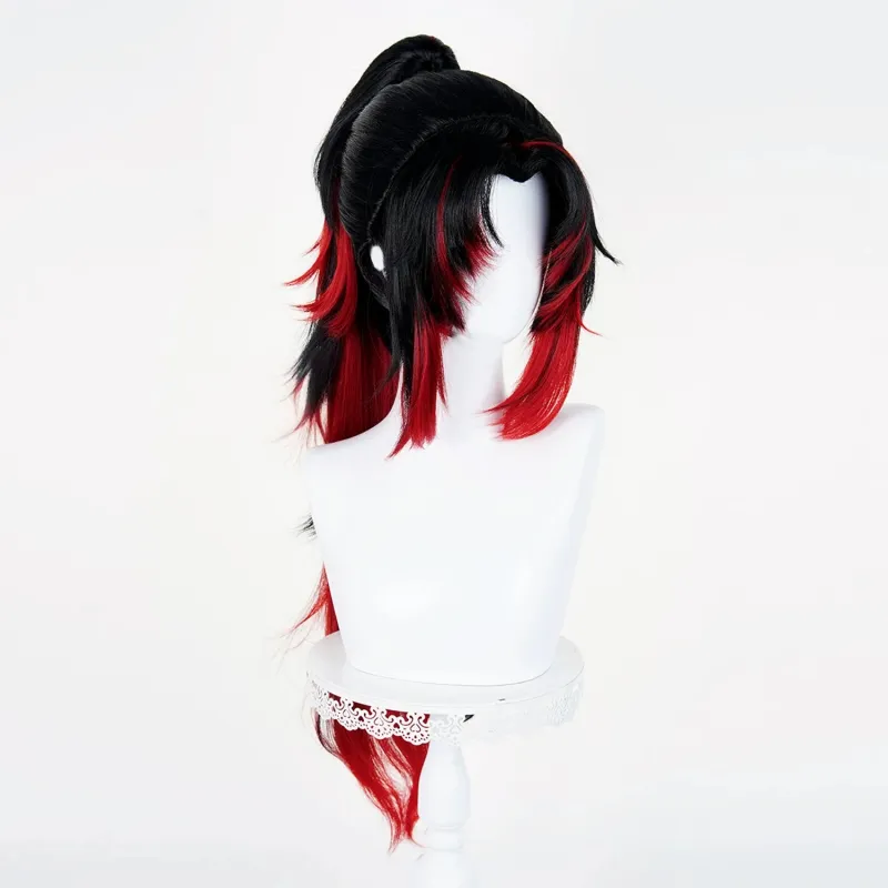 L-email Wig Michikatsu Tsugikuni Black Red Cosplay Wig sold by Lemail wig product image thumbnail 4