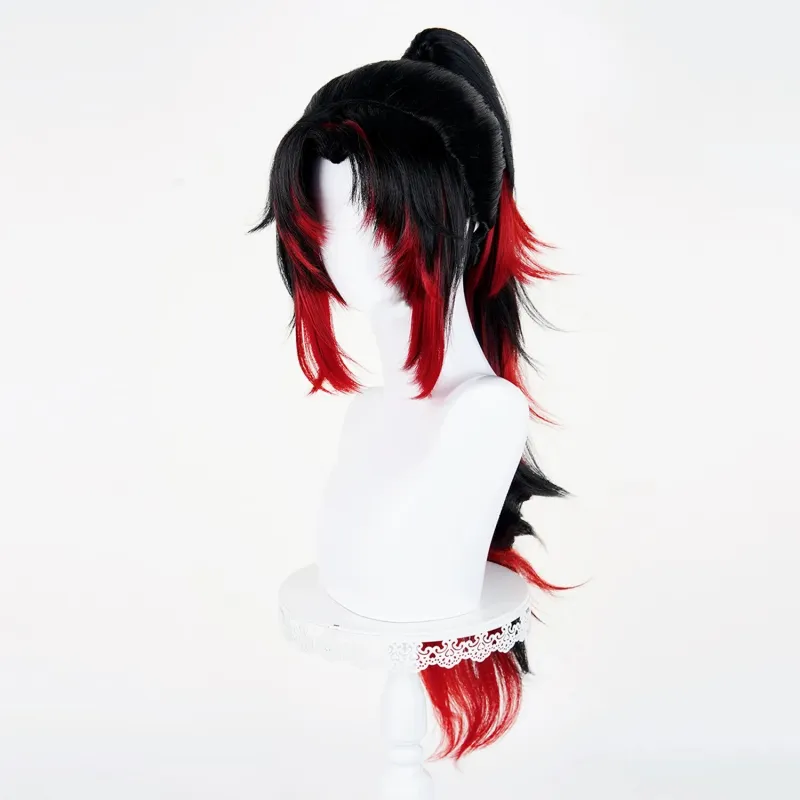 L-email Wig Michikatsu Tsugikuni Black Red Cosplay Wig sold by Lemail wig product image thumbnail 5