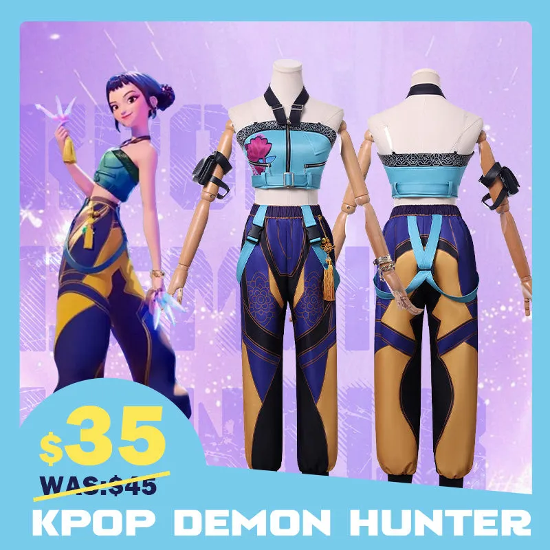 【Flash Sale】L-email Wig Huntrix KPOP Demon Hunter Zoey Cosplay Costume And Wig Full Set sold by Lemail wig