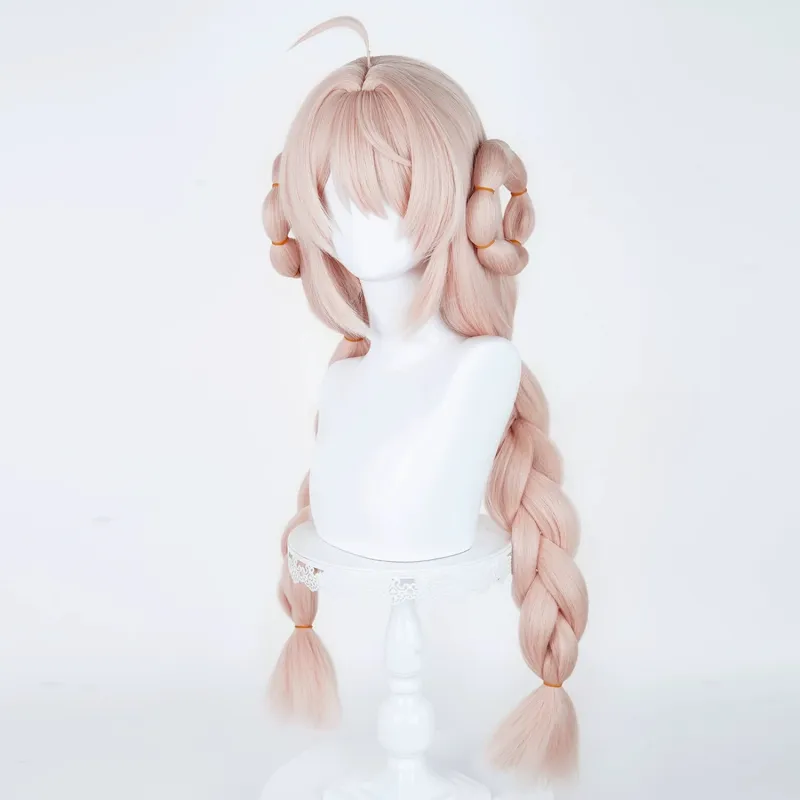 L-email Wig Zenless Zone Zero Zhao Pink 85cm Double Braids Cosplay Wig sold by Lemail wig product image thumbnail 5