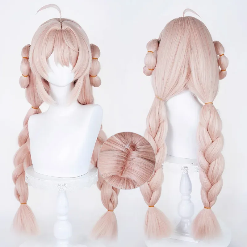 L-email Wig Zenless Zone Zero Zhao Pink 85cm Double Braids Cosplay Wig sold by Lemail wig product image thumbnail 2