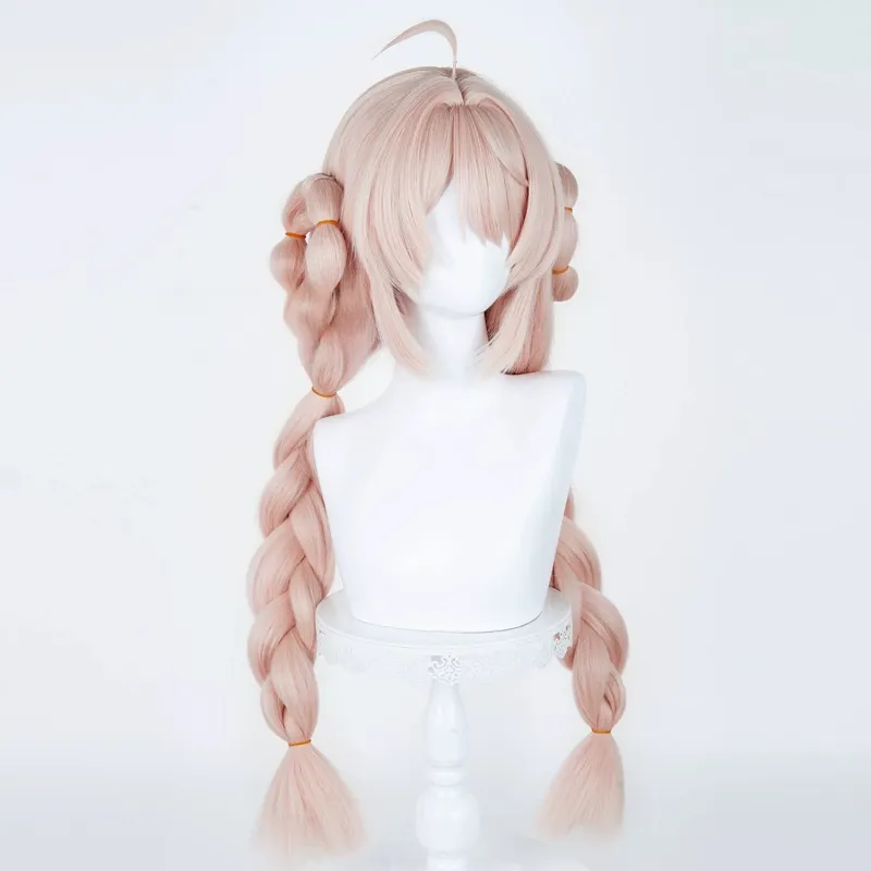 L-email Wig Zenless Zone Zero Zhao Pink 85cm Double Braids Cosplay Wig sold by Lemail wig product image thumbnail 4