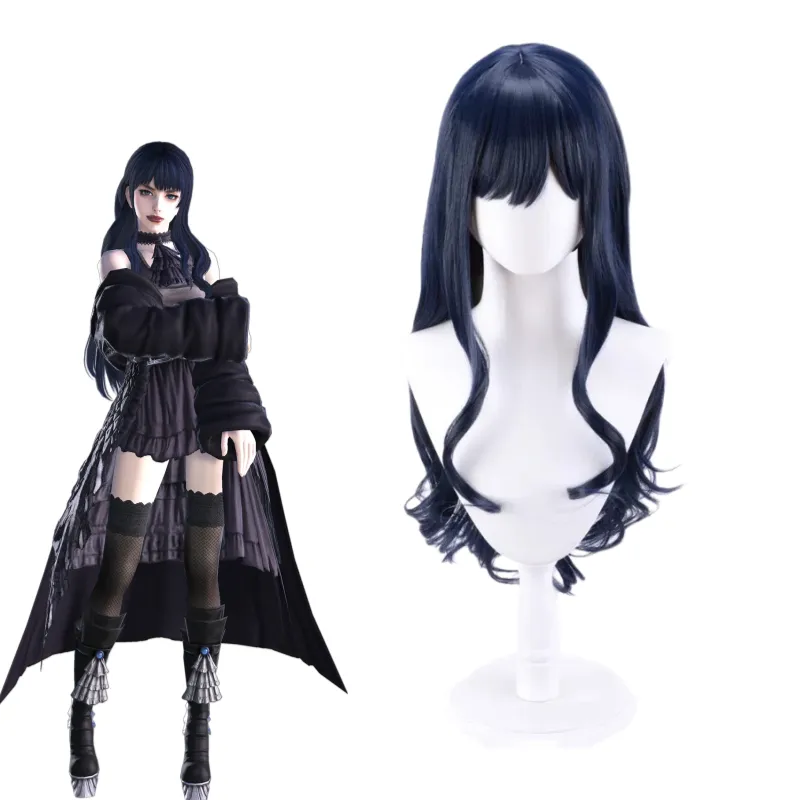L-email Wig Final Fantasy XIV Gaia Dark Blue 80cm Cosplay Wig sold by Lemail wig