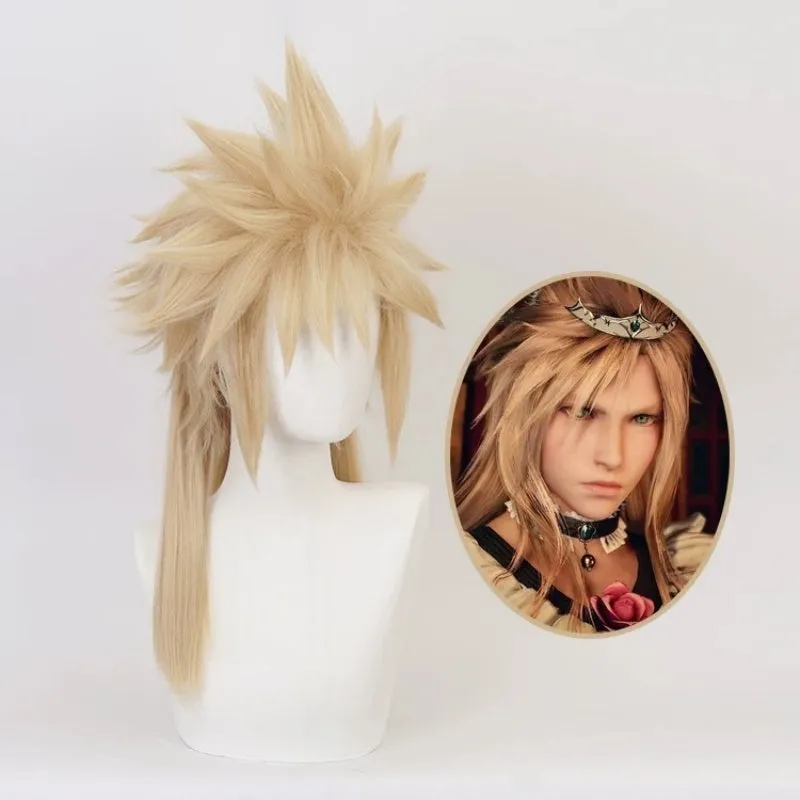 L-email Wig Final Fantasy VII Cloud Strife Gold Cosplay Wig made by Lemail wig