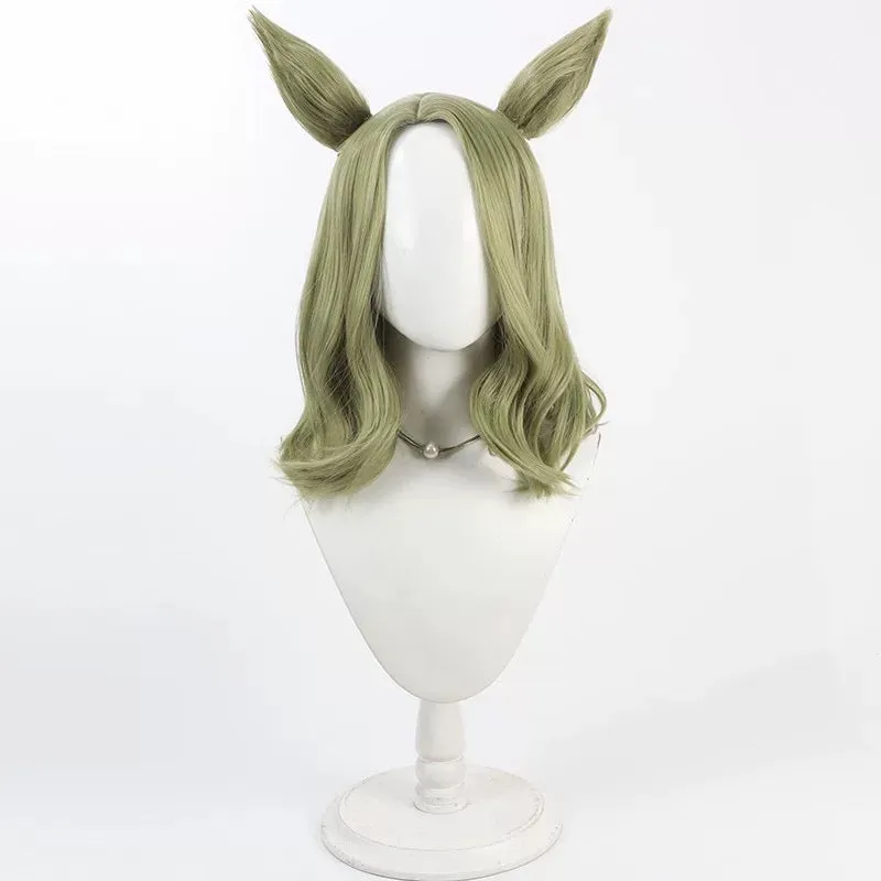 L-email Wig Uma musume: Pretty Derby Air Messiah Green Ear And Tail Cosplay Wig sold by Lemail wig product image thumbnail 2