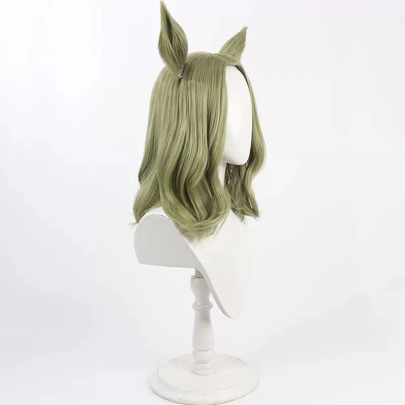 L-email Wig Uma musume: Pretty Derby Air Messiah Green Ear And Tail Cosplay Wig sold by Lemail wig product image thumbnail 3