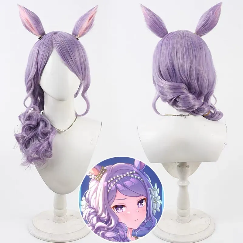 L-email Wig Uma musume: Pretty Derby Mejiro McQueen Purple Curly 50cm Cosplay Wig sold by Lemail wig