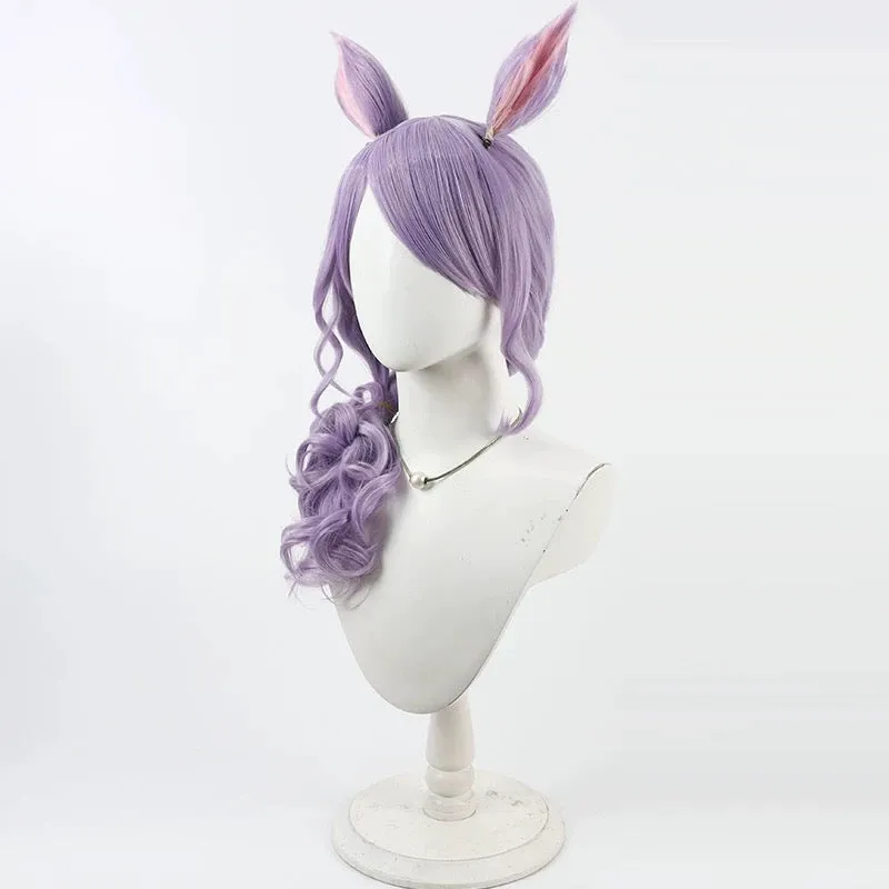 L-email Wig Umamusume: Pretty Derby Mejiro McQueen Purple Curly 50cm Cosplay Wig sold by Lemail wig product image thumbnail 5