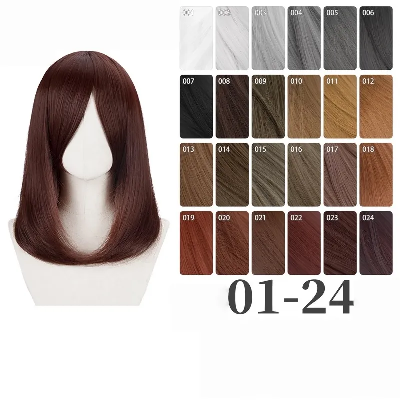 L-email Wig 24 Colors Black White Gray Brown 40cm General Cosplay Wigs sold by Lemail wig