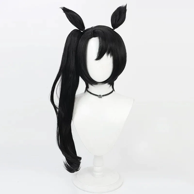 L-email Wig Umamusume: Pretty Derby Satono Crown Black Ears And Tail Cosplay Wig sold by Lemail wig product image thumbnail 4