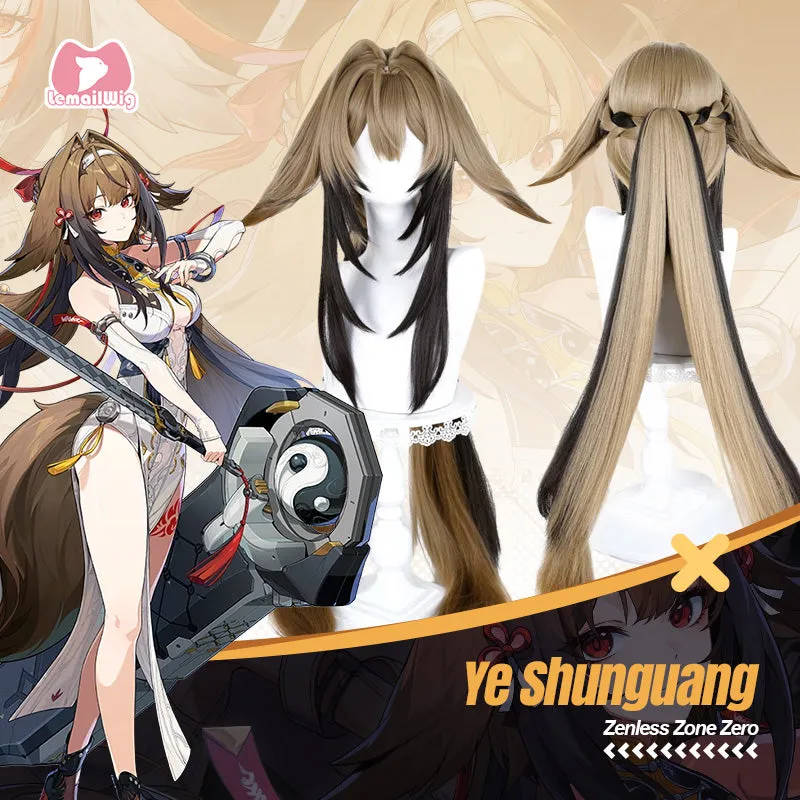 L-email Wig Zenless Zone Zero Ye Shunguang Mixed Colors Long Cosplay Wig made by Lemail wig