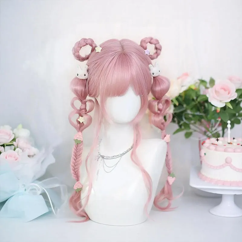 L-email Wig Daily Casual Long Synthetic Hair Fashion Pink Lolita Wig sold by Lemail wig product image thumbnail 4