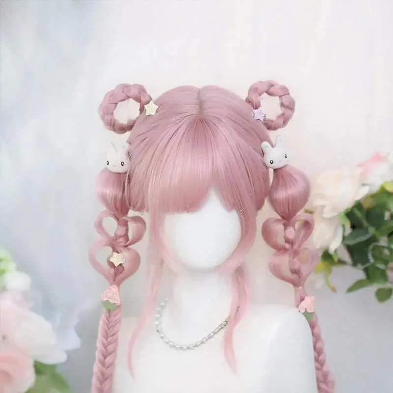 L-email Wig Daily Casual Long Synthetic Hair Fashion Pink Lolita Wig sold by Lemail wig product image thumbnail 5