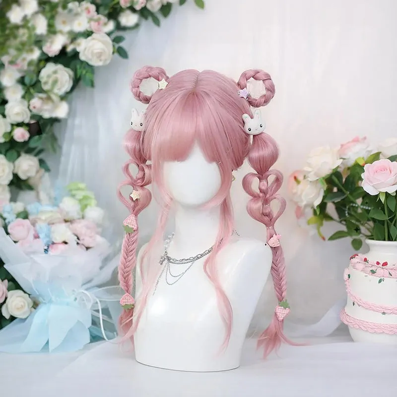 L-email Wig Daily Casual Long Synthetic Hair Fashion Pink Lolita Wig sold by Lemail wig product image thumbnail 2
