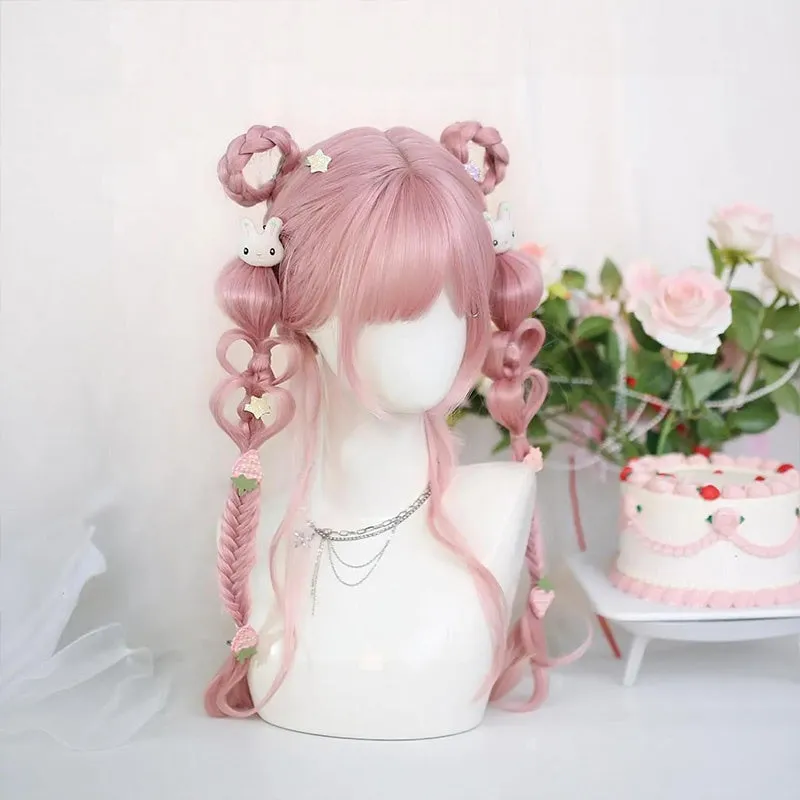 L-email Wig Daily Casual Long Synthetic Hair Fashion Pink Lolita Wig sold by Lemail wig product image thumbnail 3