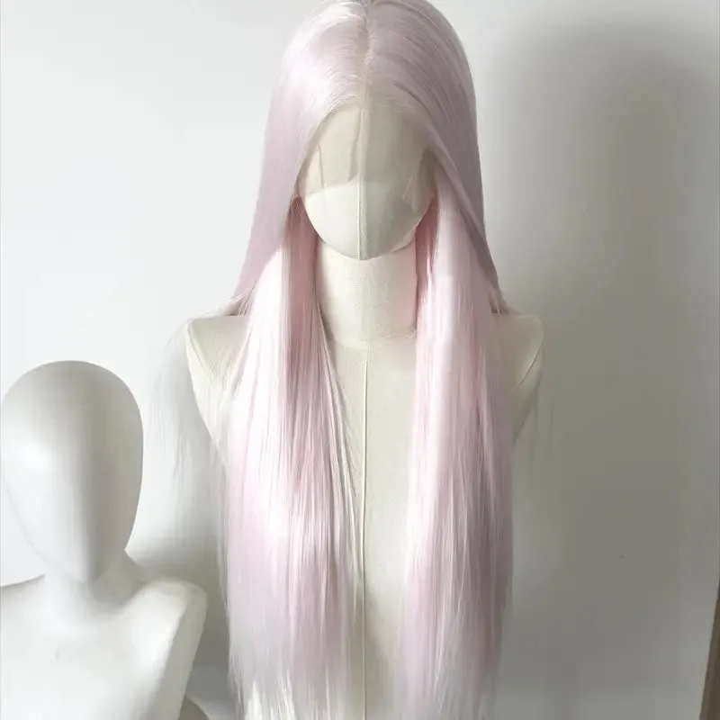 L-email Wig 80cm Pale Cream Pink Large Front Lace Wig sold by Lemail wig product image thumbnail 5