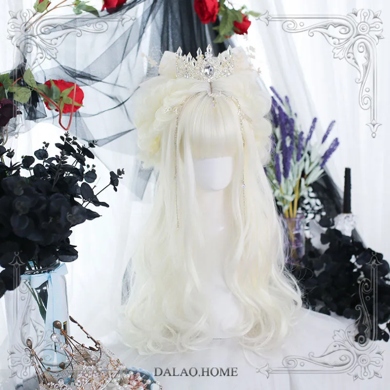 Ins Moonlight Natural Gentle White Long Curly Lolita Wig sold by Lemail wig