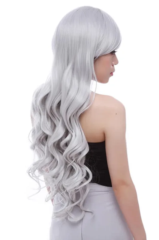 80cm Long Silver Curly Sweet Women Fashion Hair Wigs CW201C sold by Lemail wig