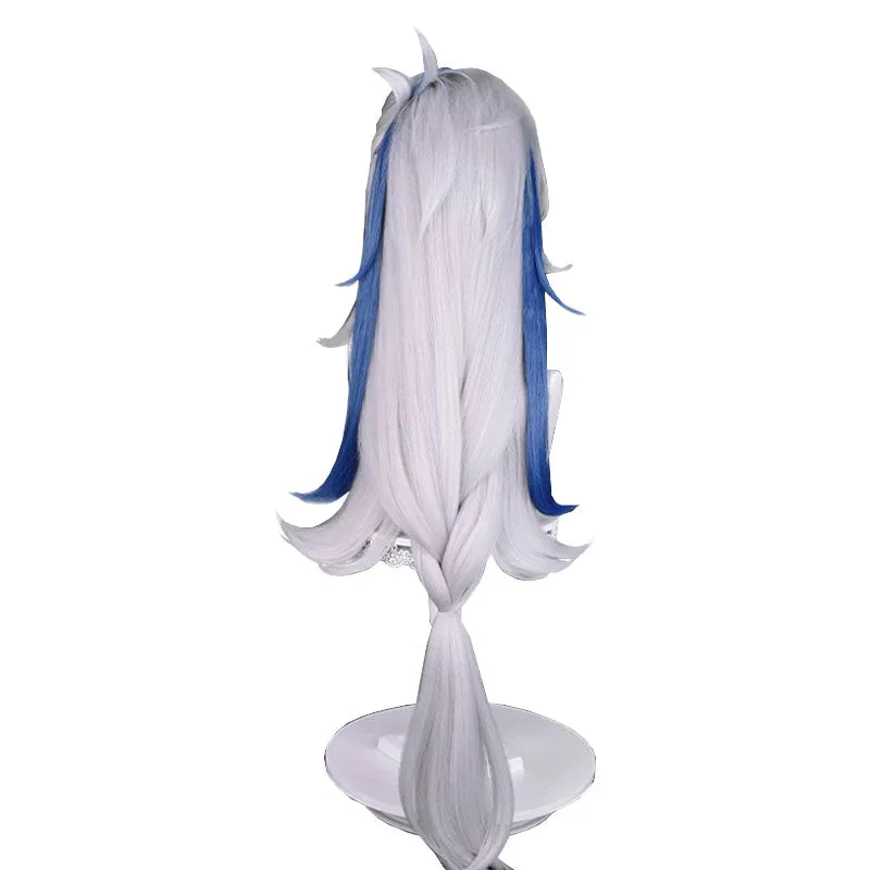 Genshin Impact Fontaine Neuvillette Grey Mixed Blue Cosplay Wig sold by Lemail wig product image thumbnail 5