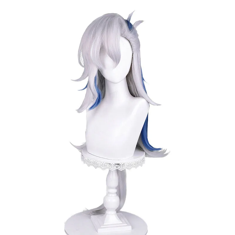 Genshin Impact Fontaine Neuvillette Grey Mixed Blue Cosplay Wig sold by Lemail wig product image thumbnail 2