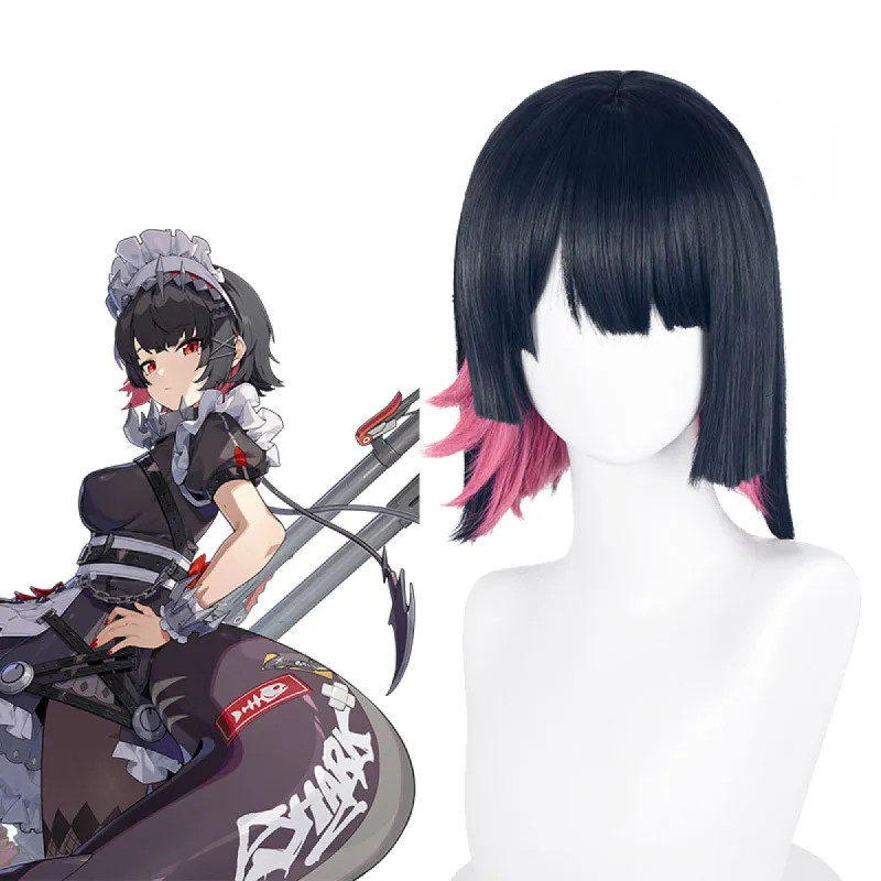 Zenless Zone Zero Ellen Joe Black Pink Short Cosplay Wigs sold by Lemail wig