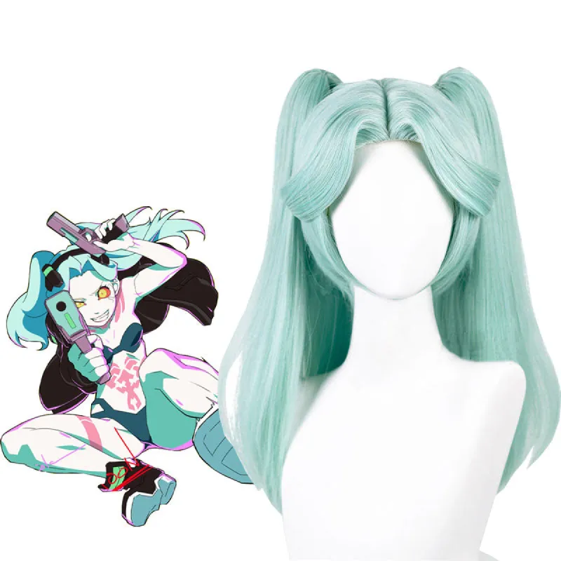 Cyberpunk Edgerunners Rebecca Light Green Cosplay Wigs sold by Lemail wig