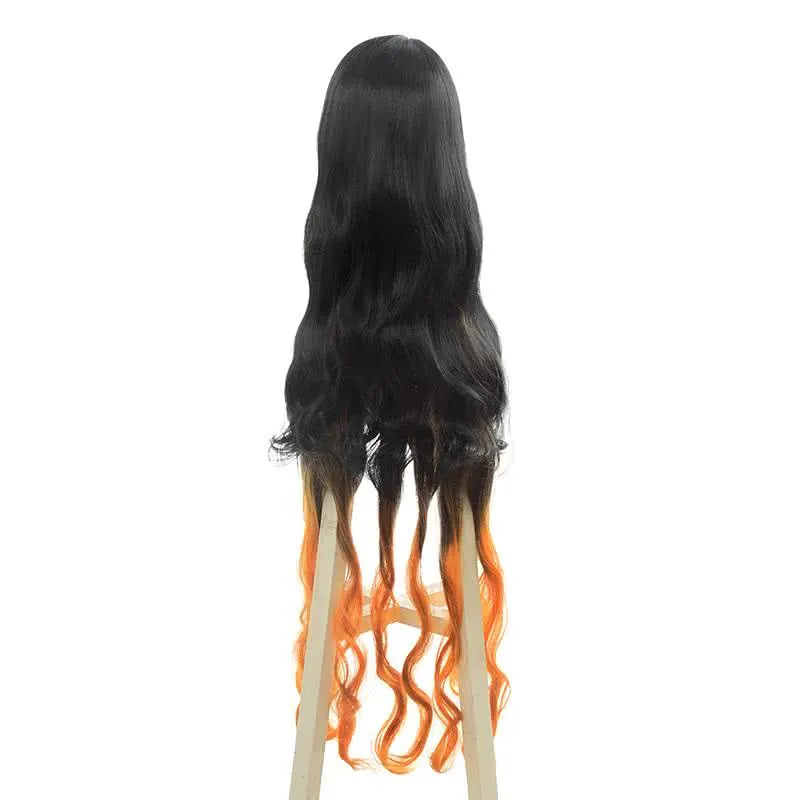 Demon Slayer / Kimetsu no Yaiba Kamado Nezuko Long Curly Gradient Cosplay Wigs sold by Lemail wig product image thumbnail 5