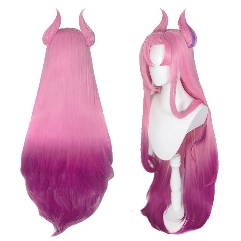 LOL Star Guardian Kaisa Cosplay Wig Women 90cm Long Straight Mixed Color sold by Lemail wig product image thumbnail 3