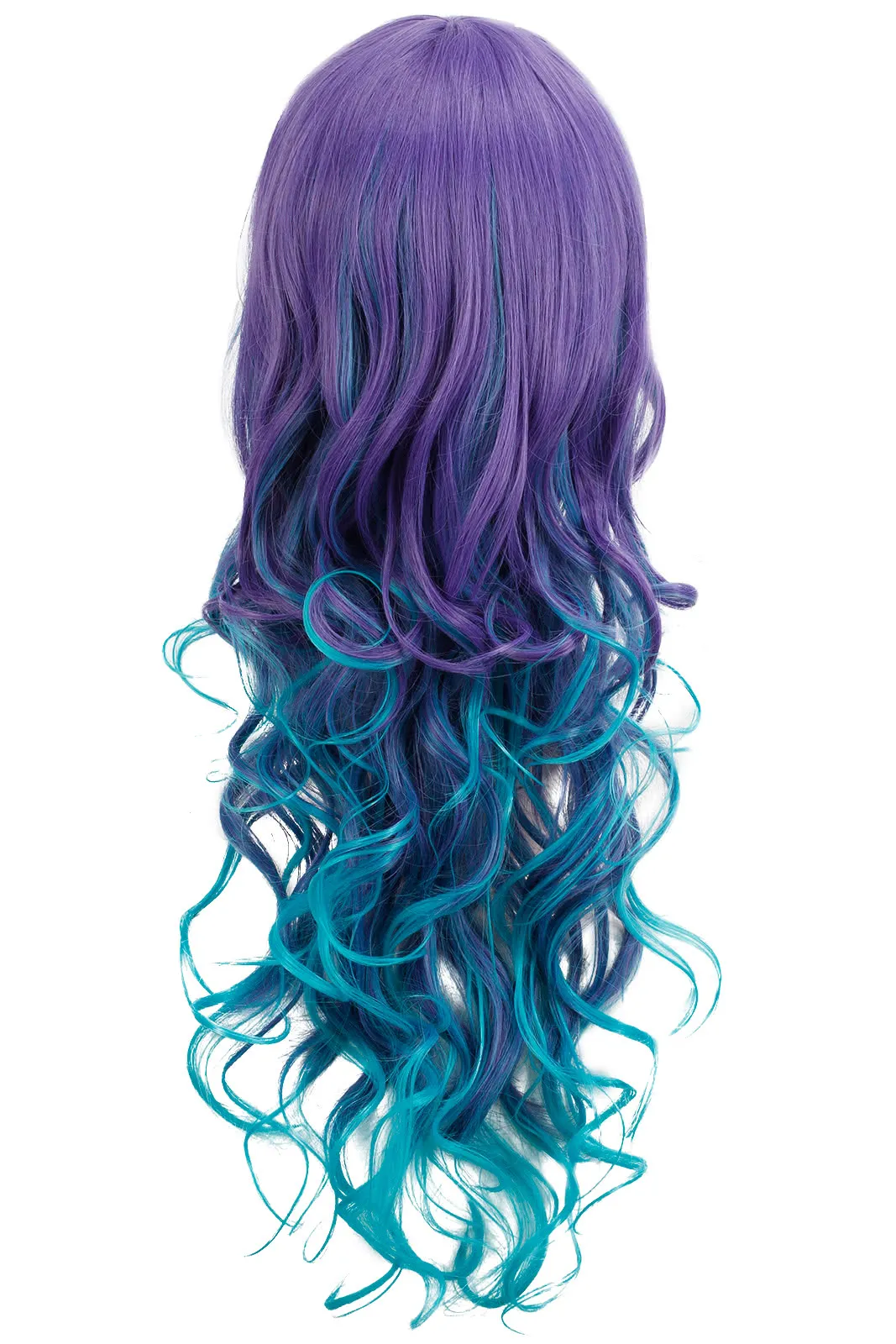 【Last Batch】65cm Long Anime Hairstyle Synthetic Hair Blue Purple Rainbow Long Curly Cosplay Wigs sold by Lemail wig product image thumbnail 3