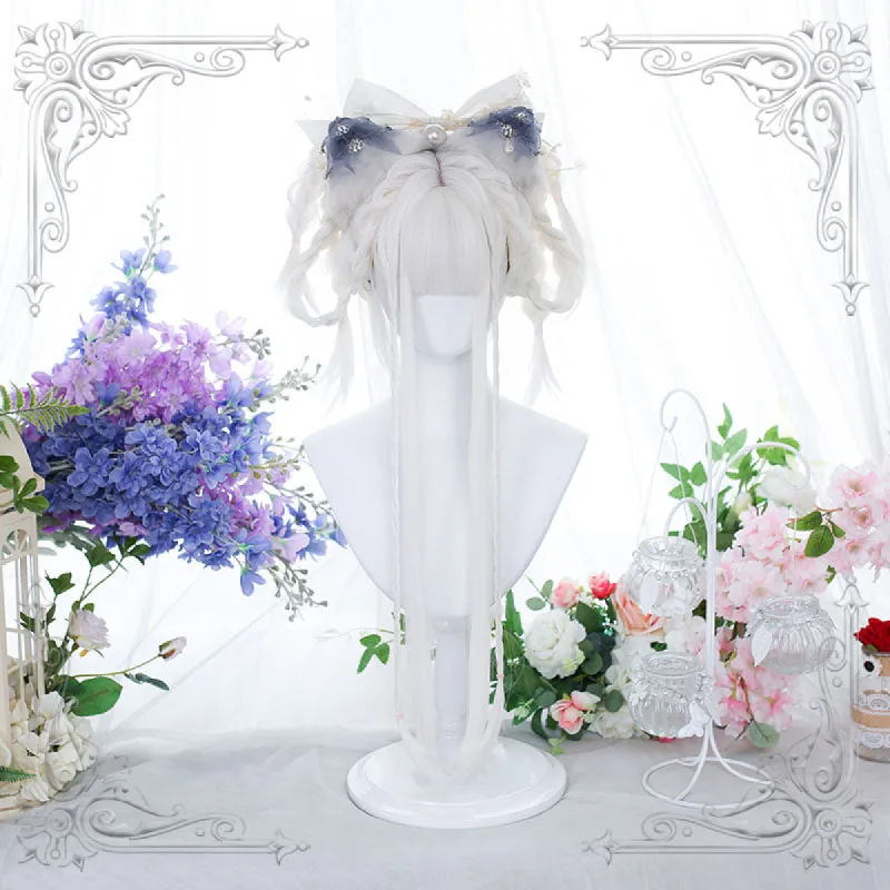 White Lolita White Long Straight Cosplay Wig sold by Lemail wig