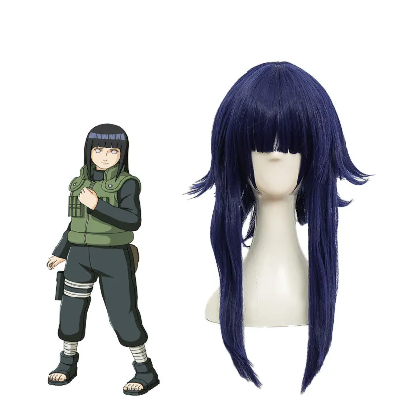 Naruto Hy¨±ga Hinata Dark Blue Long Cosplay Wigs sold by Lemail wig