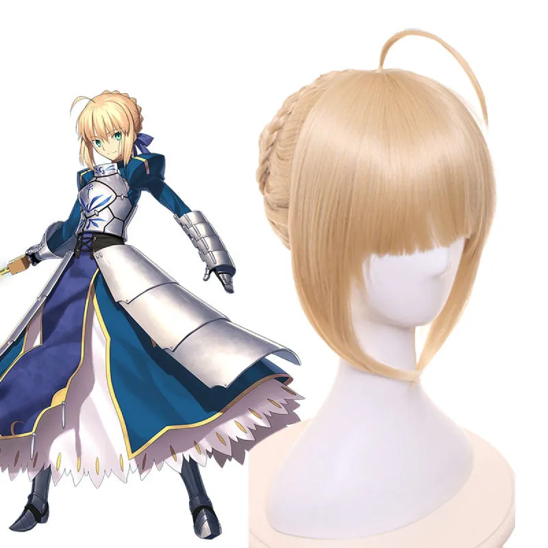 Fate Stay Night Saber Artoria Gold Cosplay Wig sold by Lemail wig