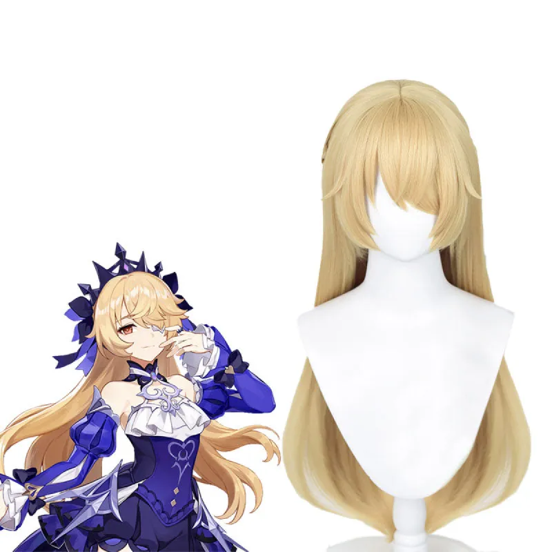 80cm Blonde Game Genshin Impact Fischl Cosplay Wigs sold by Lemail wig