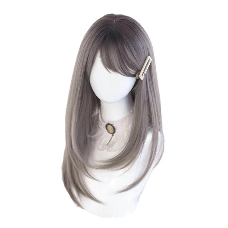 Gradient Cute Girl Daily Long Straight Party Lolita Wigs sold by Lemail wig