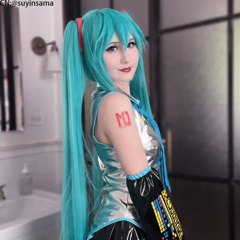 【In Stock】Lemailwig Hatsune Miku Green Double Ponytail Blue 110cm Long Cosplay Wigs sold by Lemail wig